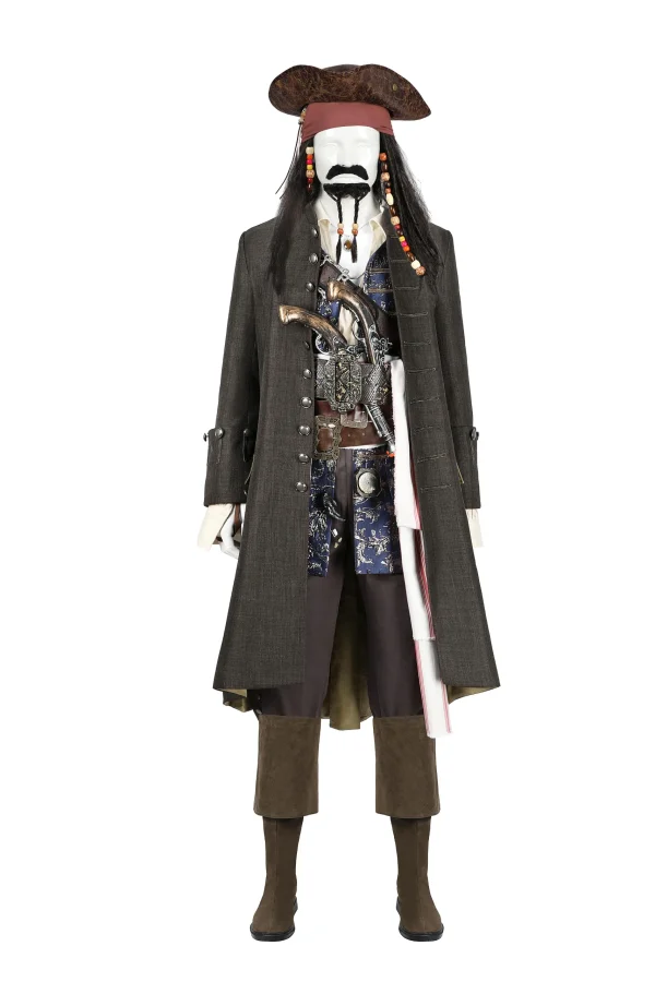 Pirates of the Caribbean Captain Jack Sparrow Cosplay Costume | Movie Outfit