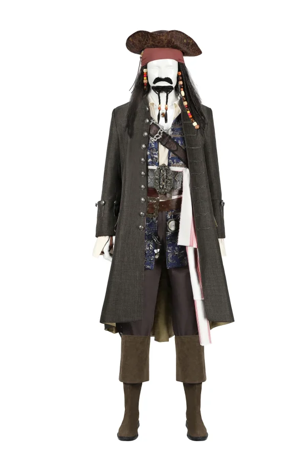 Pirates of the Caribbean Captain Jack Sparrow Cosplay Costume | Movie Outfit