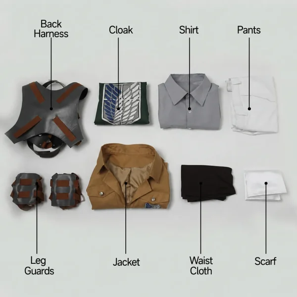 Attack on Titan Survey Corps Levi Ackerman Cosplay Costume | Anime Outfit