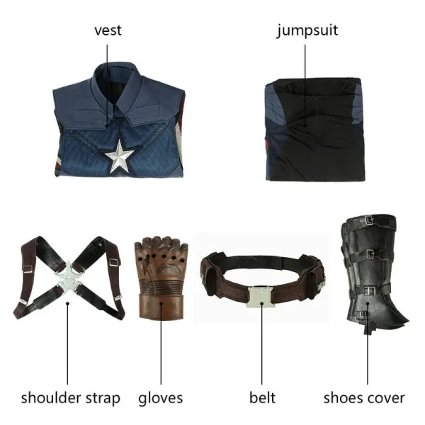 Avengers: Endgame Steve Rogers Captain America Cosplay Costume | Hero Outfit