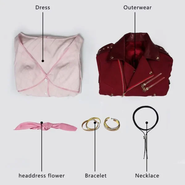 Final Fantasy VII Aerith Gainsborough Cosplay Costume | Game Outfit