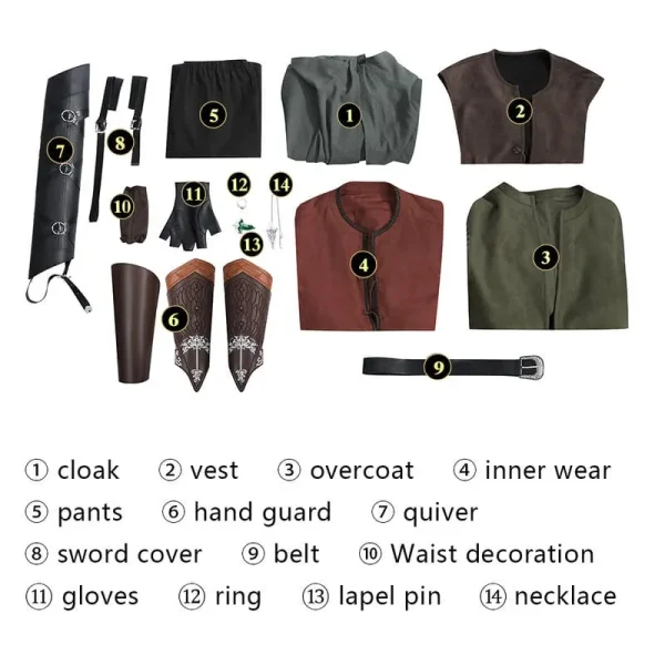 The Lord of the Rings: The Two Towers Aragorn Cosplay Costume | Movie Outfit