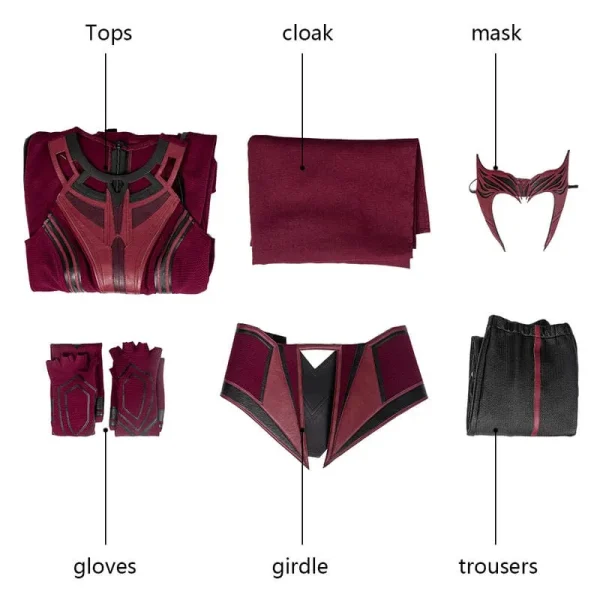 WandaVision Scarlet Witch Wanda Maximoff Cosplay Costume | TV Series Outfit